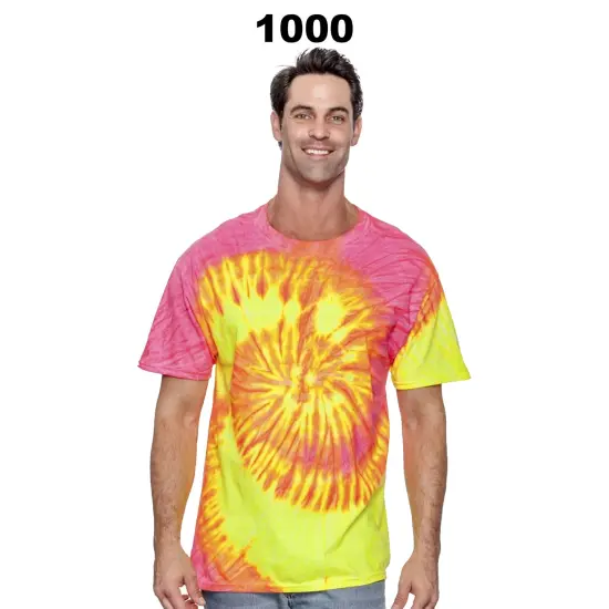 Colortone&reg; Multi-Color Tie-Dyed Crewneck Short Sleeve T-Shirt Flashback {3}