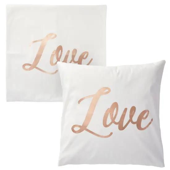 Set of 4 Rose Gold Throw Pillow Covers, Live Laugh Love Dream Decorative Cases for Home Decor, Living Room (20x20 In) White {6}