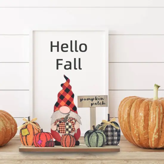 Tiered Tray Fall Decor Gnomes {2}