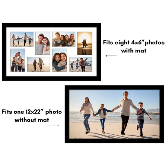 Americanflat 12x22 Collage Picture Frame - Fits Eight 4x6 Photos or One 12x22 Picture {10}