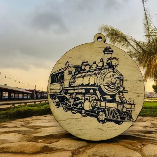 Ornament - Black - Steampunk Train {3}