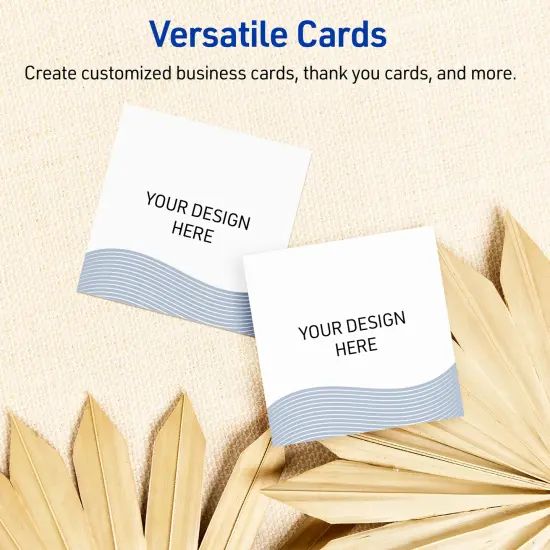 Avery Printable Square Business Cards with Sure Feed Technology, Pre-Printed Colorful Design, Matte White, 2.5" x 2.5", Laser & Inkjet Compatible, 90 Total {6}