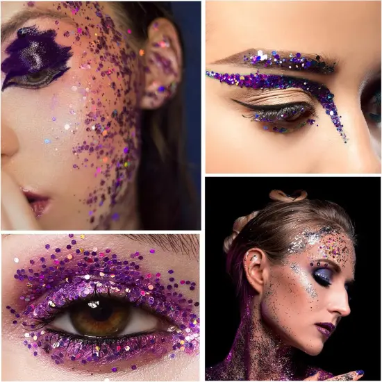 Black Orange Purple Mixed Holographic Chunky Glitter {5}