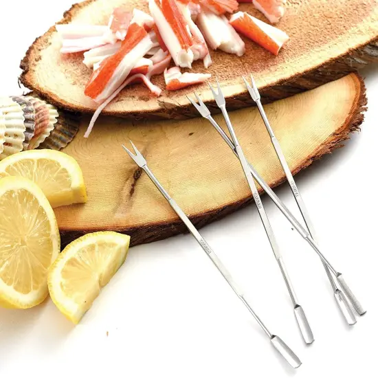 Norpro 4-piece Stainless Steel Seafood Forks Set - Crab Lobster Shellfish Scoop Picks {5}