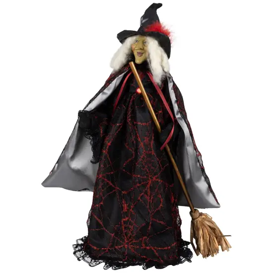 Northlight Spooky Witch with Broom Halloween Figure - 18" Black {6}