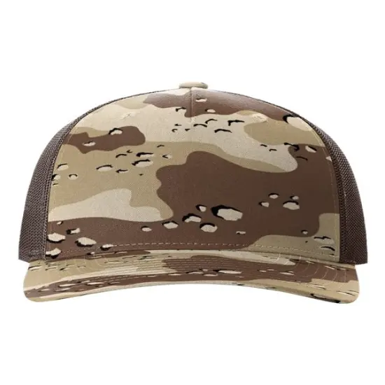 Richardson&reg; Five Panel Printed Trucker Cap Desert Brown {1}