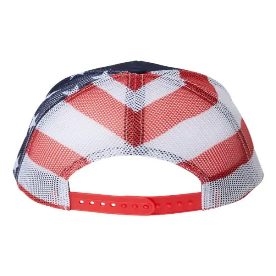 Kati&reg; Printed Mesh Trucker Cap Navy/ USA Flag {2}