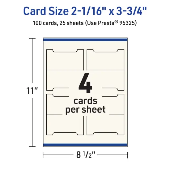 Avery Matte Ivory Tent Cards, 2-1/16" x 3-3/4" Arched {5}