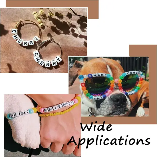 300Pcs Cube White Acrylic Letter Beads 6x6mm Letter D Alphabet Beads for DIY Bracelet Necklace Jewelry Making {5}