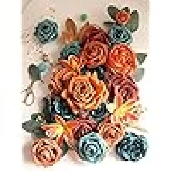 Real Looking Fake Roses with Stem for DIY Wedding {6}