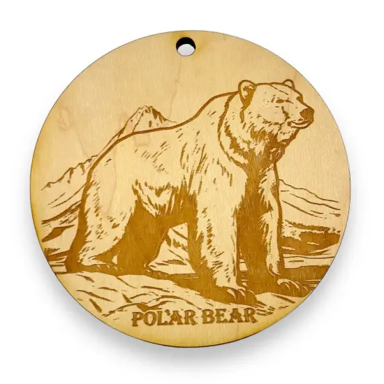 Ornament - Polar Bear Raw Wood {1}