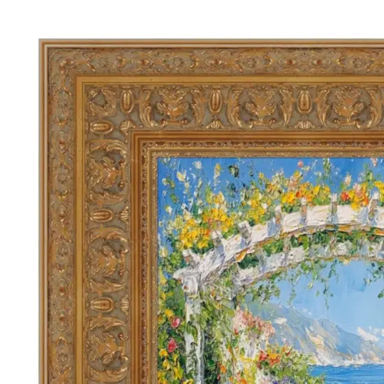 Wide Traditional Italian Carved Ornate Gold Leaf Picture Frame 36x48 frame {3}