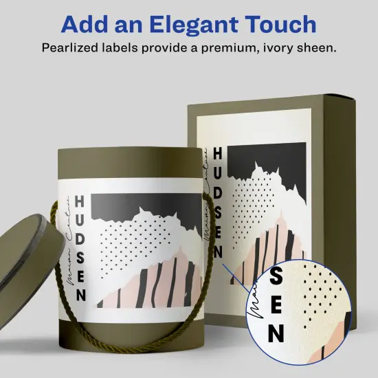 Avery Pearlized Ivory Rectangle Labels, 8.5" x 11" {2}