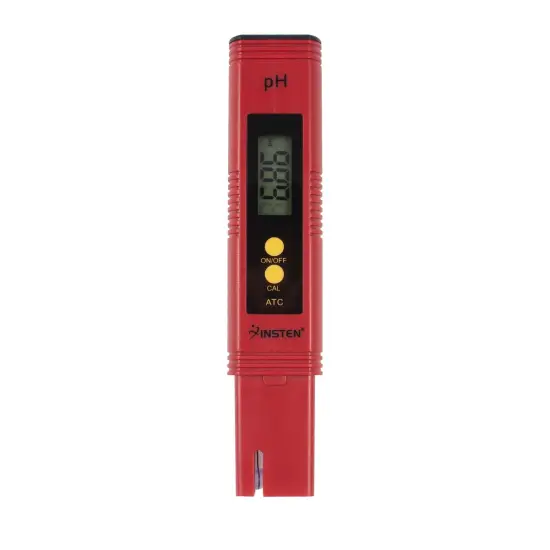 Insten - Digital pH Meter Tester Pen for Water Hydroponics, High Accuracy, Pocket Size, 0-14 pH Measurement Range, Red {1}