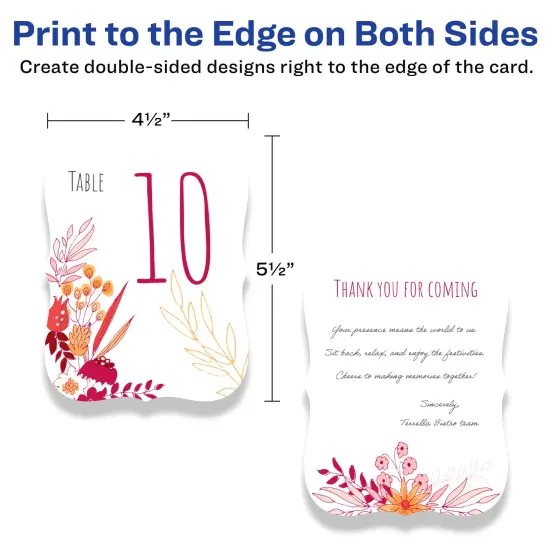 Avery Printable Matte White Edge Cards with Sure, 4.25" x 5.5" Rectangle {6}