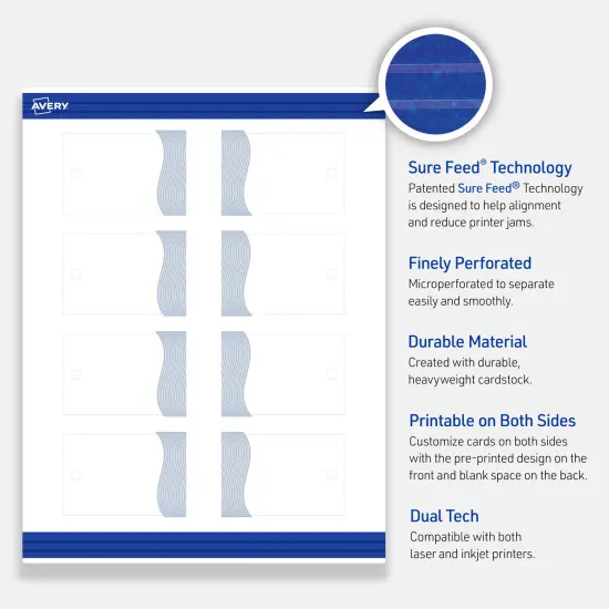Avery Printable Rounded Corner Postcards with Sure Feed Technology, Pre-Printed Colorful Design, Matte White, 4.25" x 5.5", Laser & Inkjet Compatible, 20 Total {3}