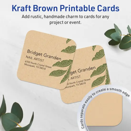 Avery Kraft Brown Square Cards, 2" x 2" Square Rounded Corners {2}