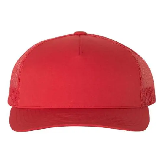 YP Classics&reg; Five-Panel Retro Trucker Cap Red {1}