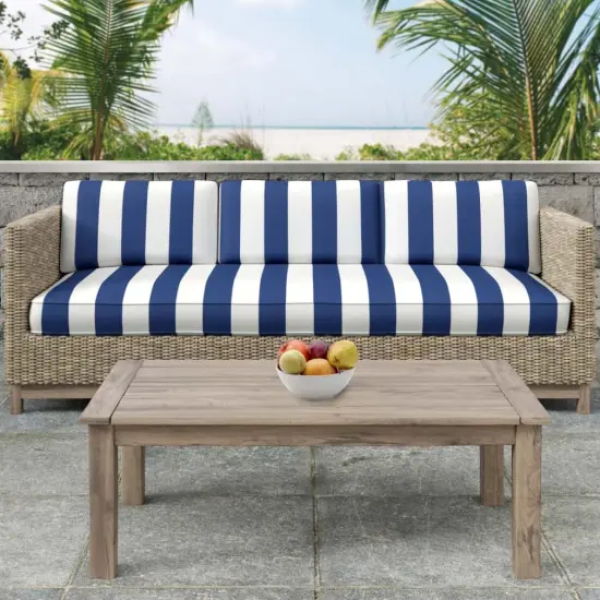 Nautical - Blue Stripe Upholstery Fabric 54 Inches" {3}