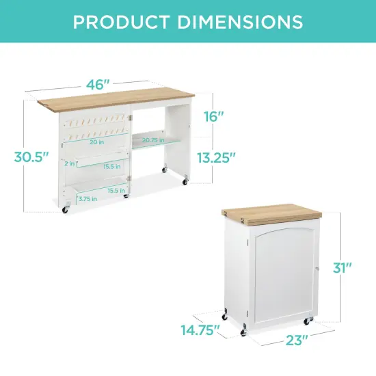 Best Choice Products Sewing Machine Table & Desk w/ Craft Storage and Trays Natural/White {2}