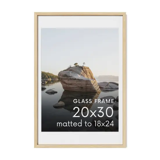 Haus and Hues Oak Wood Picture Frames Matted with Real Glass Natural {1}