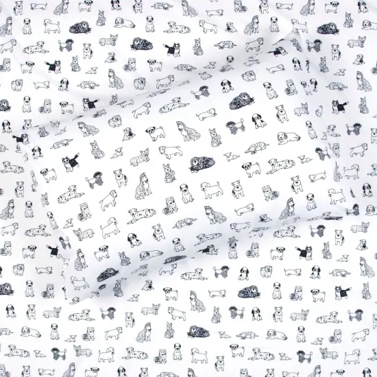 Kids Rule 3-Piece Dog Sketch Bed Sheet Set for Boys & Kids - 1 Twin Flat and 1 Twin Fitted Sheet,Queen Pillowcase, Soft Brushed Microfiber Smooth Durable Polyester Multicolor {3}