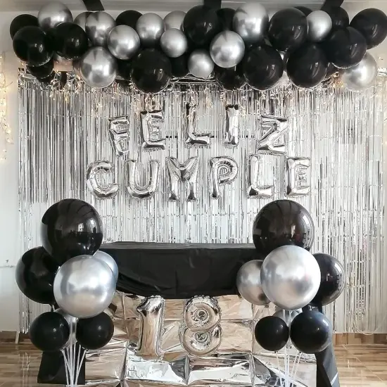 Black Balloons for Balloon Arch 129pcs Different Sizes Pack of 18 12 10 5 Inch Garland Kit, Latex Balloons for Birthday Party Decorations {5}
