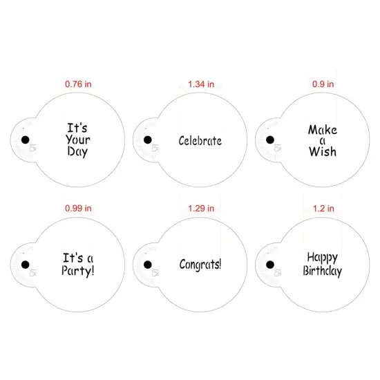 It's a Party Cookie Stencil Set: Happy Birthday, Congrats, It's a Party, Make a Wish, Celebrate | C823 by Designer Stencils | Cookie Decorating Tools | Baking Stencils for Royal Icing, Airbrush, Dusting Powder | Reusable Food Grade Stencil {2}