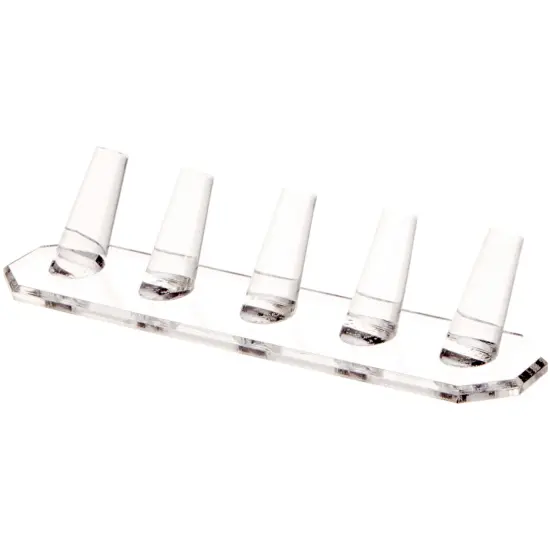 Plymor Clear Acrylic Ring Finger Display, Five, 8.25" W x 2.25" D x 1.75" H {2}