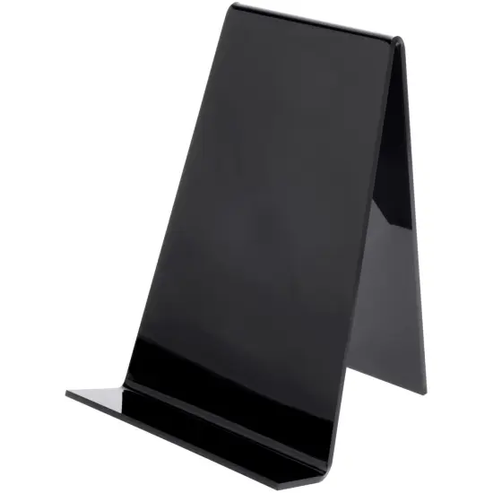 Plymor Black Acrylic Book Easel with 1.875" Flat Ledge, 8.25" W x 7.75" D x 10.75" H {2}