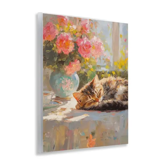 Stupell Industries Sleeping Kitten & Flower Vase Wall Plaque Design by Nini Art {3}
