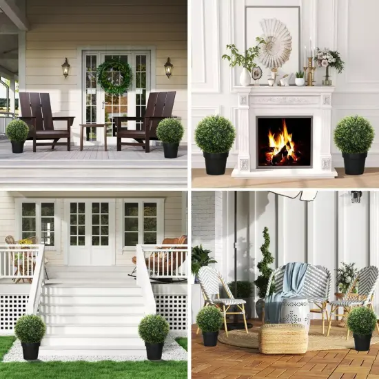 2x Artificial Plant Topiary Balls Greenery Decor {5}