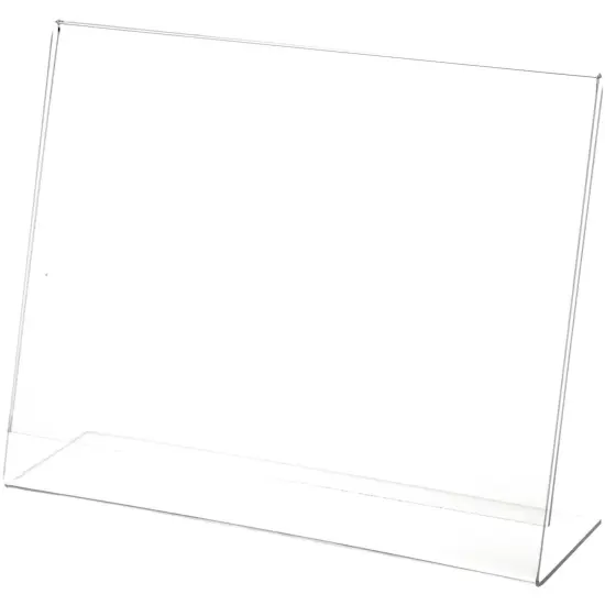 Plymor Clear Acrylic Sign Display / Literature Holder (Angled), 10" W x 8" H {2}