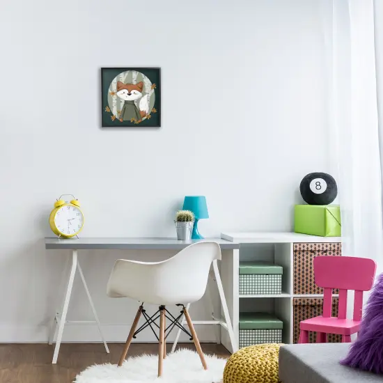 Stupell Industries Autumnal Fox & Birch Trees Framed Giclee Design by Sarah Hickman {2}