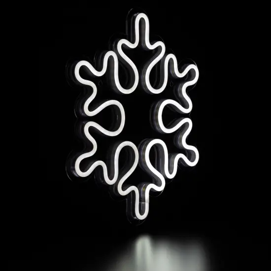 Northlight LED Snowflake Neon Lighted Christmas Wall or Window Decoration - 15" White {6}
