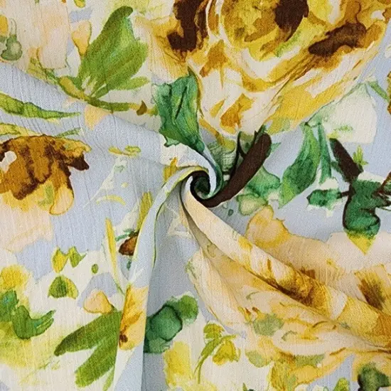 1 Yard Rayon Crinkle Crepon Fabric Skylight, Lightweight Drapey Apparel Textile, 50/52" Wide {1}