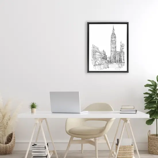 Stupell Industries Parisian Cityscape Sketch Floating Frame, design by Ethan Harper {2}