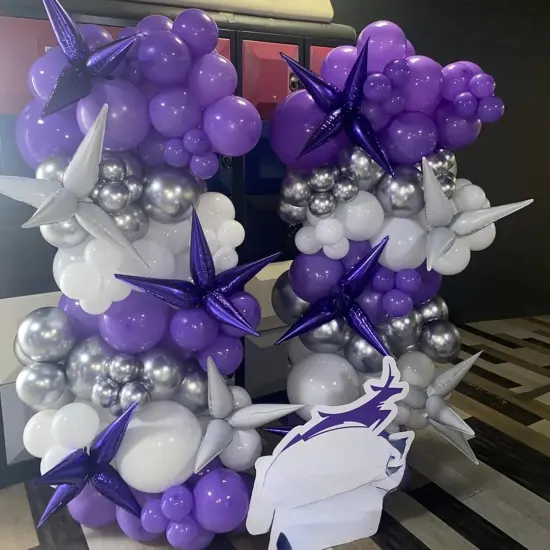 27/22 Inch Foil Star Explosion Balloons(Purple Black) {4}