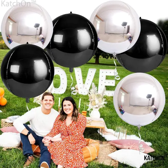 Large Black and Silver Balloons(Black and Silver) {5}