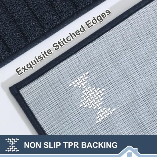 Kitchen-Rugs-and-Mats Non Slip Kitchen Runner Rug Absorbent Kitchen Mats for Floor Machine Washable Kitchen Floor Mat,Navy Blue 24&rdquo;x71&rdquo; {2}