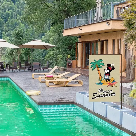 4 Packs Cute Mouse Seasonal Garden Flag Set, Double Sided Cartoon Mouse Yard Flags 12x18 Inch Burlap Outdoor House Flag Holiday Decorations for Summer Halloween Christmas Housewarming Gift {1}