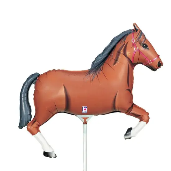 14" Brown Horse Mini Shape Balloon Air Fill Only {1}