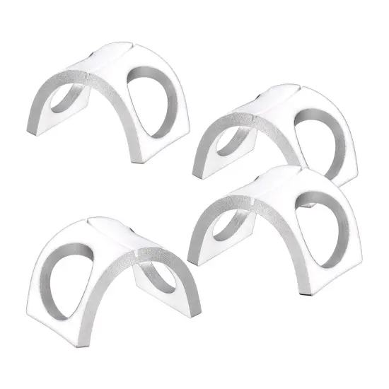 Napkin Rings with Slots For Place Cards 4pk White Gold {3}