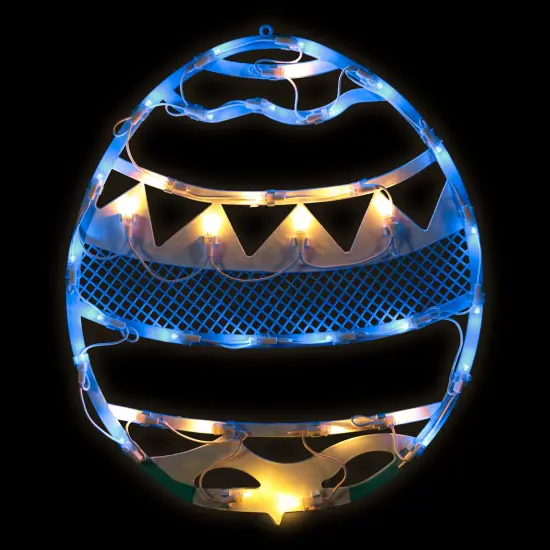 Northlight LED Lighted Easter Egg Spring Window Decoration - 17"- Blue {1}