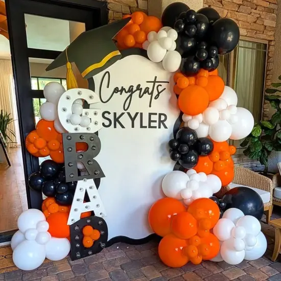 Orange and Black Balloons Arch Kit(Orange Black White) {5}