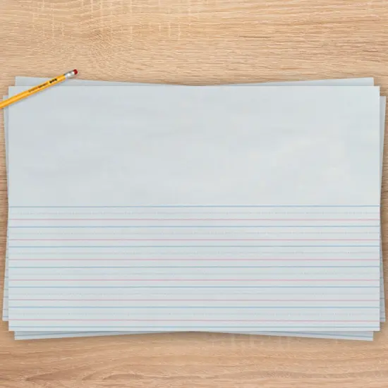 School Smart Red & Blue Storybook Paper, 5/8 Inch Ruled Long Way, 18 x 12 Inches, 250 Sheets {5}