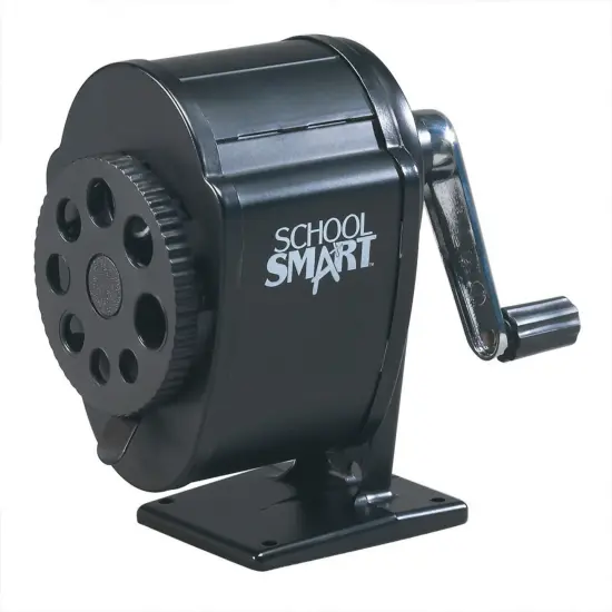 School Smart Manual Classroom Pencil Sharpener, Multi-Hole Design, Black {1}