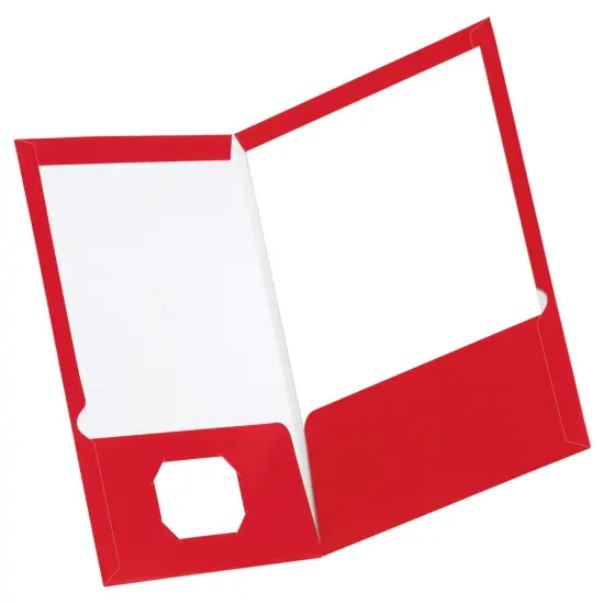 Oxford Laminated 2-Pocket Folder, Red, Pack of 25 {1}
