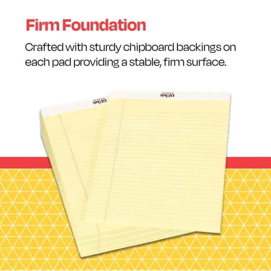 School Smart Legal Pads, 8-1/2 x 14 Inches, 50 Sheets Each, Canary, Pack of 12 {5}
