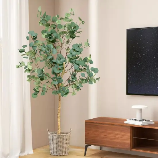 5.5' Artificial Tree Fake Eucalyptus Tree for Living Room Office Home Decor {2}